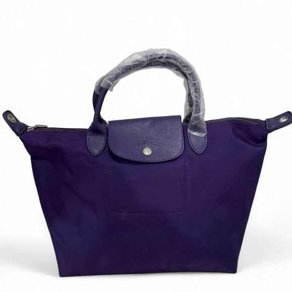 Longchamp Handbags - New Longchamp Le Pliage Purple Nylon Large Tote Handbag Purse Made In France
